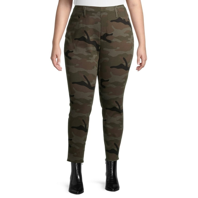 Terra Sky Plus Size 3X Camouflage High Rise Sueded Ankle Length Leggings  NWT