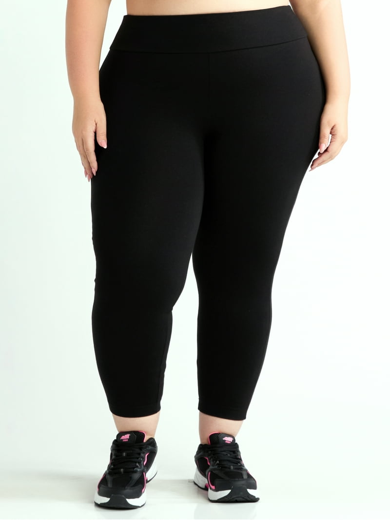 Terra & Sky Plus Size Capri Leggings High-Rise Tummy Control Soft