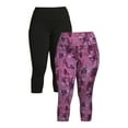 thumbnail image 1 of Terra & Sky Women's Plus Size Capri Leggings, 2-Pack, 1 of 5