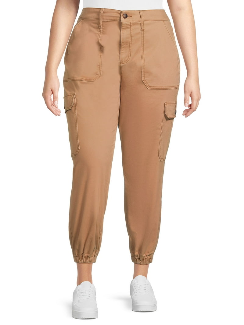 Terra Sky Plus Size Cargo Jogger Pants, 27” Inseam, Stretch