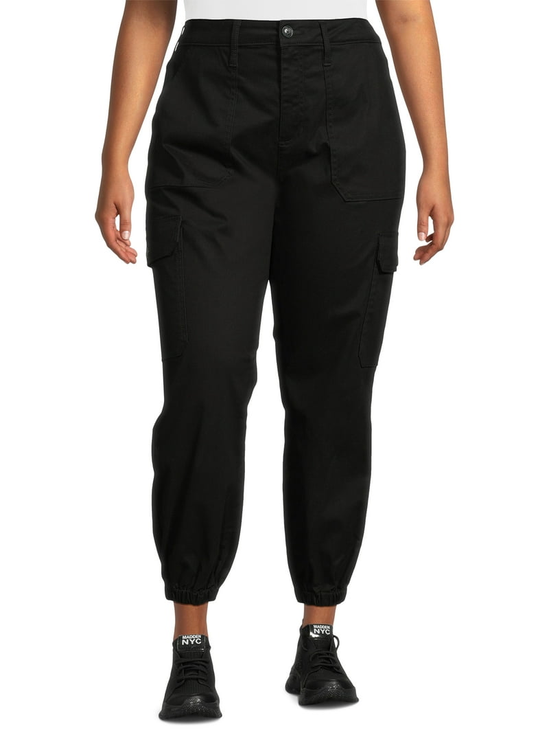 Terra & Sky Women's Plus Size Cargo Jogger Pants, 28” Inseam