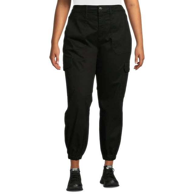 Terra & Sky Women's Plus Size Cargo Jogger Pants, 28” Inseam, Sizes 16W ...