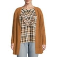 thumbnail image 1 of Terra & Sky Women's Plus Size Chenille Pointelle Cardigan Sweater, Lightweight, 1 of 6