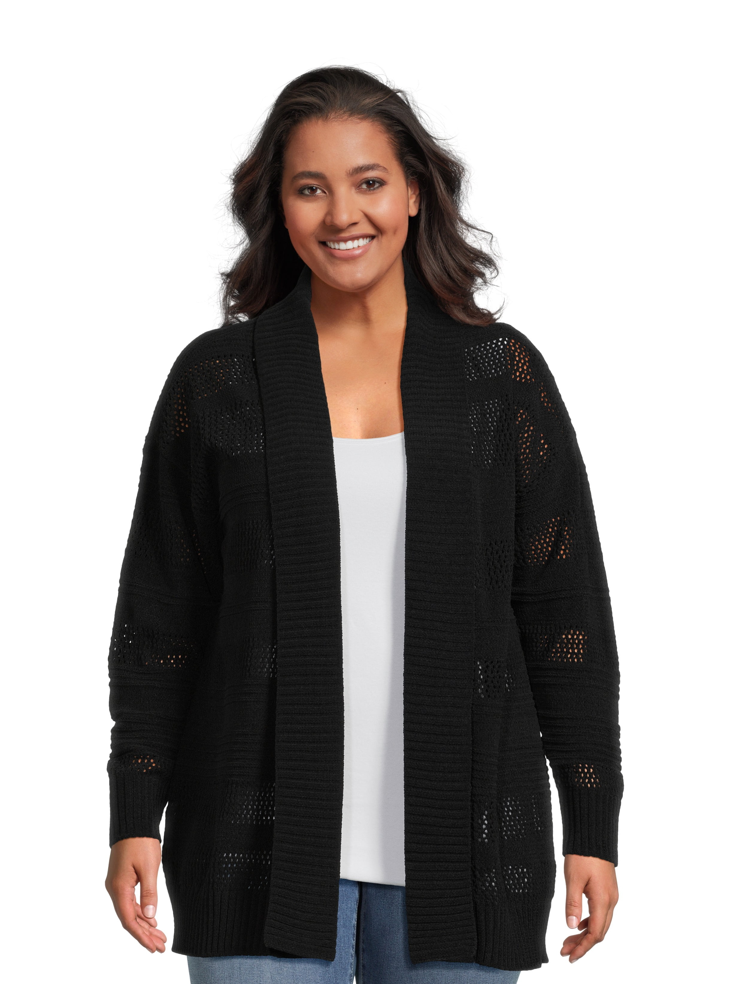 Terra & Sky Women's Plus Size Chenille Shawl Cardigan Terra & Sky Women's Plus Size Chenille Shawl Cardigan
