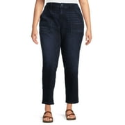 Terra & Sky Women's Plus Size Chop Pocket Straight Leg Jeans, 29” Inseam
