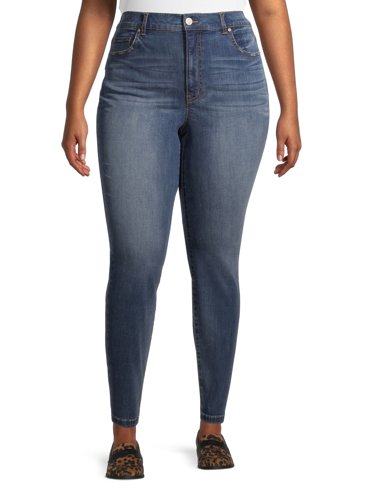 Terra & Sky Women's Plus Size Skinny Jeans, Regular and Petite