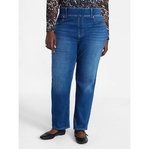 Women's Plus Size Core Straight Leg Jeans, Available in Regular and Petite