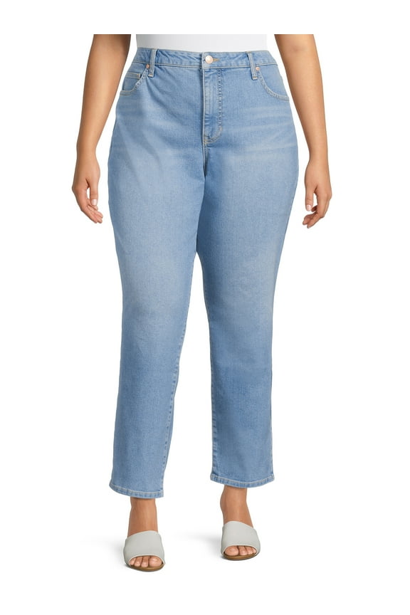Women's Plus Size Core Straight Leg Jeans, Available in Regular and Petite