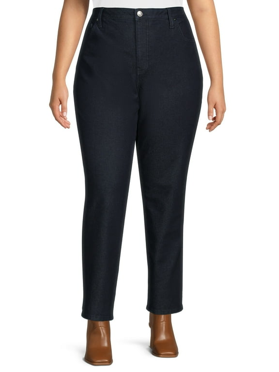Women's Plus Size Core Straight Leg Jeans, Available in Regular and Petite