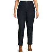 Terra & Sky Women's Plus Size Core Straight Leg Jeans, Available in Regular and Petite