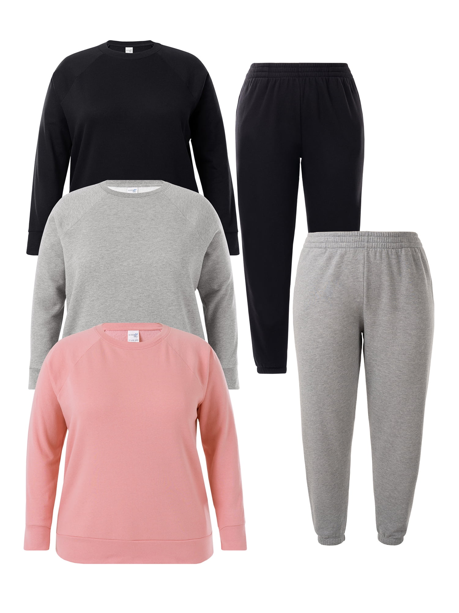 Terra & Sky Women's Plus Size Cotton Blend Fleece Sweatshirts ...