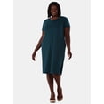 thumbnail image 1 of Terra & Sky Women's Plus Size Cotton Pocket T-Shirt Dress, Sizes 0X-5X, 1 of 4
