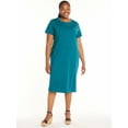 thumbnail image 1 of Terra & Sky Women's Plus Size Cotton Pocket T-Shirt Dress, Sizes 0X-5X, 1 of 3