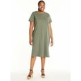 thumbnail image 1 of Terra & Sky Women's Plus Size Cotton Pocket T-Shirt Dress, Sizes 0X-5X, 1 of 3