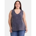 thumbnail image 1 of Terra & Sky Women's Plus Size Cotton Swing Tank Top, Sizes 0X-5X, 1 of 5