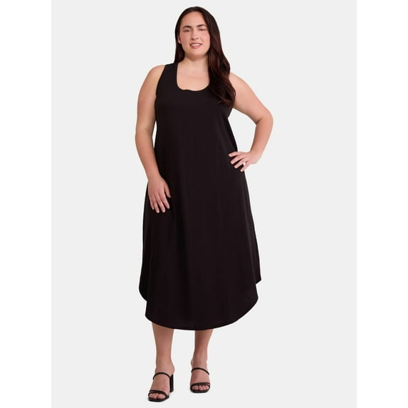 Terra & Sky Women's Plus Size Cotton Tank Dress, Sizes 0X-5X