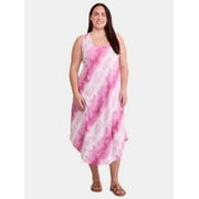 TERRA & SKY Women's Plus Size Cotton Tie-Dye Tank Dress, Sizes 0X-5X