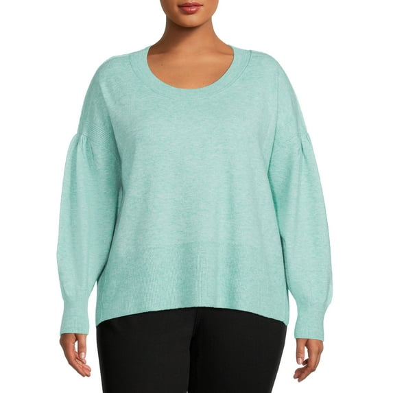 Terra & Sky Women's Plus Size Crewneck Sweater, Lightweight