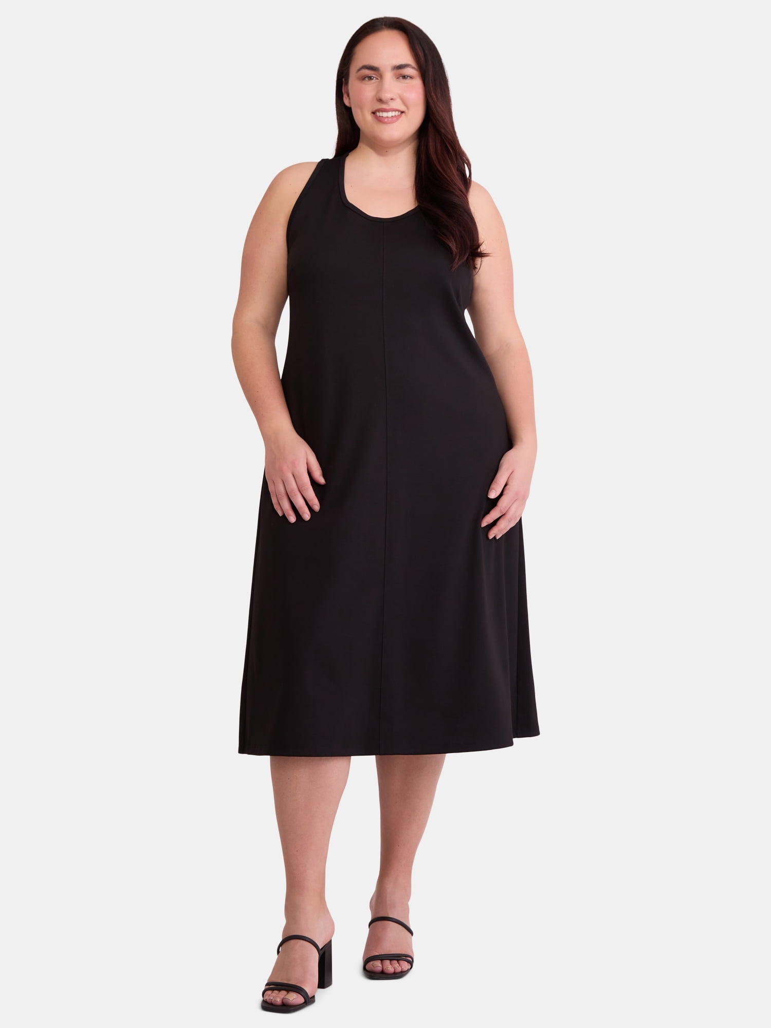 Terra & Sky Women's Plus Size Sleeveless Criss Cross Back Midi