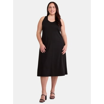 Terra & Sky Women's Plus Size Criss Cross Back Sleeveless Dress, Sizes 0X-5X