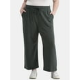 thumbnail image 1 of Terra & Sky Women’s Plus Size Cropped Knit Pants, 25" Inseam, Sizes 0X-4X, 1 of 5
