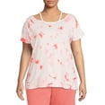 thumbnail image 1 of Terra & Sky Women's Plus Size Cut Out Neck Short Sleeve Top, 1 of 5