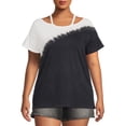 thumbnail image 1 of Terra & Sky Women's Plus Size Cut Out Neck Short Sleeve Top, 1 of 5
