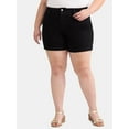 thumbnail image 1 of Terra & Sky Women's Plus Size Denim A-line Short, 5" Inseam, Sizes 16W-24W, 1 of 5