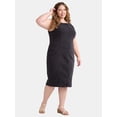 thumbnail image 1 of Terra & Sky Women's Plus Size Denim Bodycon Dress, Sizes 0X-5X, 1 of 4