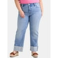 thumbnail image 1 of Terra & Sky Women's Plus Size Denim High Rise Wide Leg Jeans, 29" Inseam, Sizes 14W-28W, 1 of 5