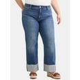 thumbnail image 1 of Terra & Sky Women's Plus Size Denim High Rise Wide Leg Jean, Size 16W-28W, 1 of 5