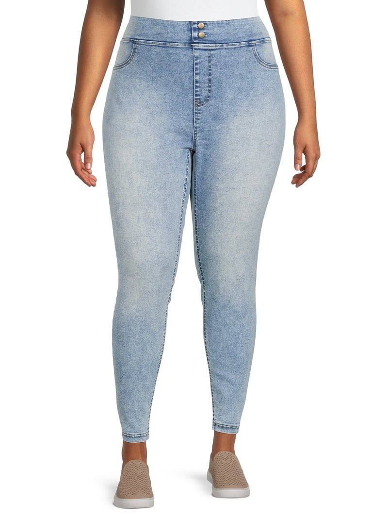 Terra Sky women's Plus Size Denim Jeggings High Rise - Main Image