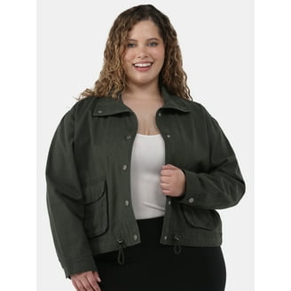 Terra & Sky Black Label Women's Plus Size Faux Leather Moto