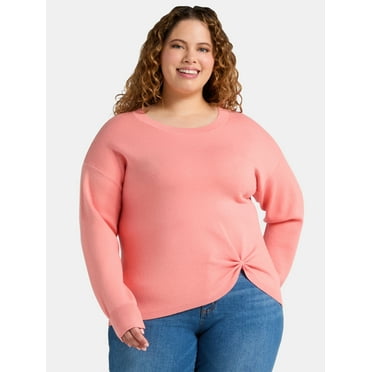 Terra & Sky Women’s Plus Size Double-Knit Twist Sweater