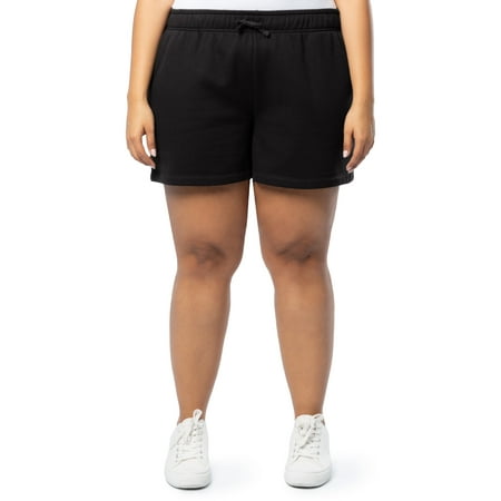 Terra & Sky Women's Plus Size Drawstring Cotton Fleece Short, 0X-4X