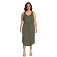 thumbnail image 1 of Terra & Sky Women's Plus Size Drawstring Waistband Dress, 1 of 5