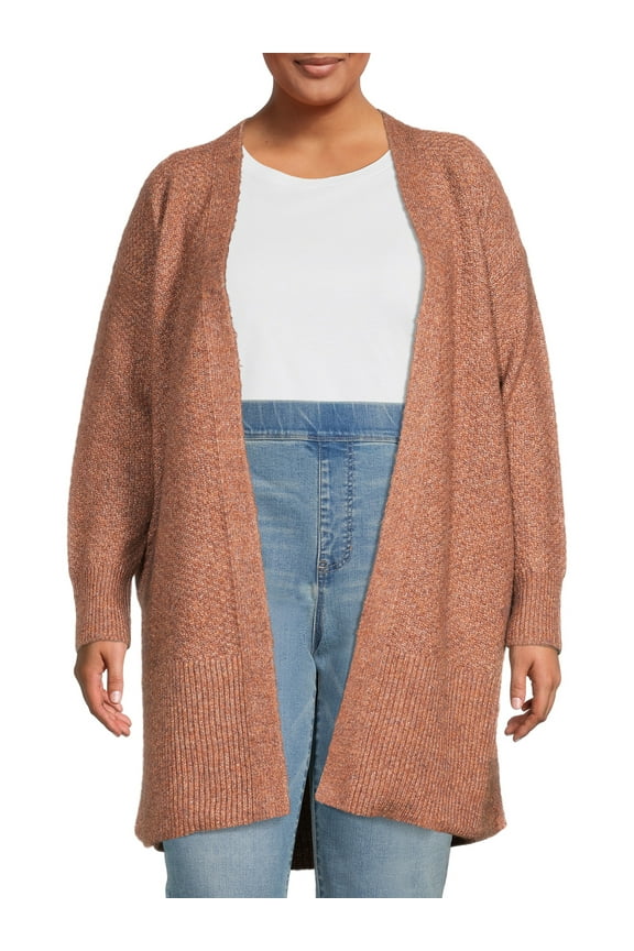 Women's Plus Size Duster Cardigan Sweater, Midweight