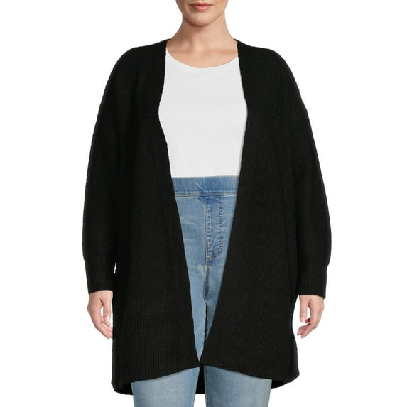 Terra & Sky Women's Plus Size Duster Cardigan Sweater, Midweight