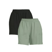 Terra & Sky Women's Plus Size Easy Knit Shorts, 2 Pack
