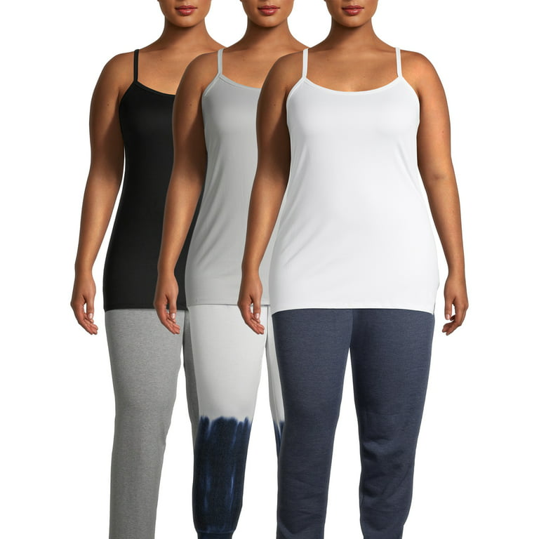 Terra & Sky Women's Plus Size Everyday Essential Tunic Length Cami, 3-Pack  