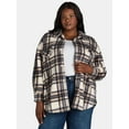 thumbnail image 1 of Terra & Sky Women's Plus Size Faux Shearling Shacket, Sizes 0X-5X, 1 of 5