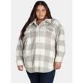 thumbnail image 1 of Terra & Sky Women's Plus Size Faux Shearling Shacket, Sizes 0X-5X, 1 of 4