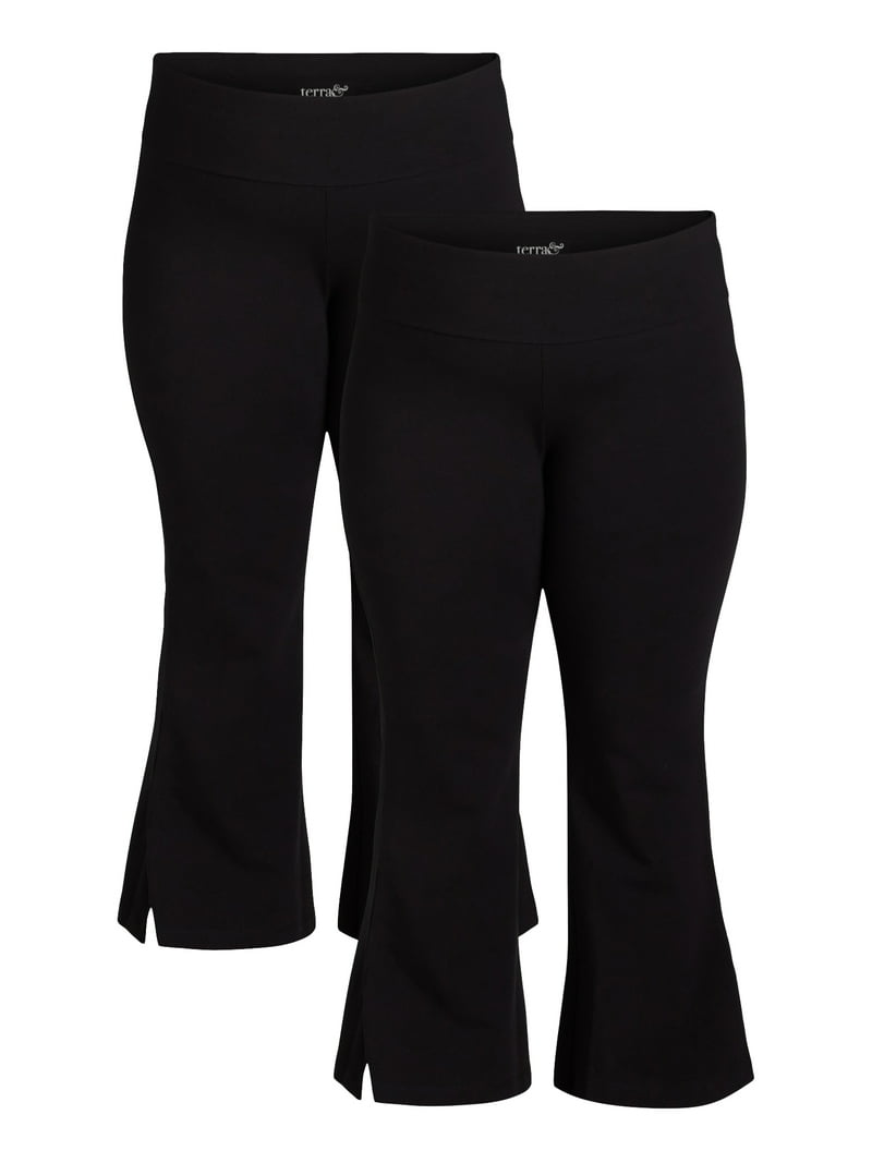 Terra & Sky Women's Plus Size Flare Legging 2-Pack - Walmart.com
