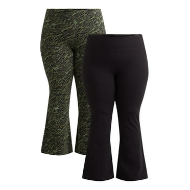 Terra & Sky Women's Plus Size Flare Legging, 30” Inseam, 2-Pack, Sizes 0X-5X