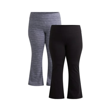 Terra & Sky Women's Plus Size Flare Legging, 30” Inseam, 2-Pack, Sizes 0X-5X