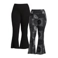 thumbnail image 1 of Terra & Sky Women's Plus Size Flare Leggings, 2-Pack, 1 of 5