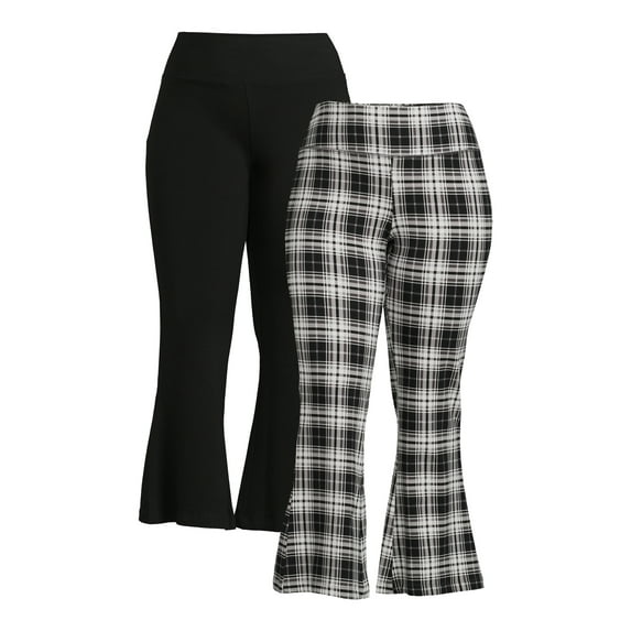 Terra & Sky Women's Plus Size Flare Leggings, 2-Pack