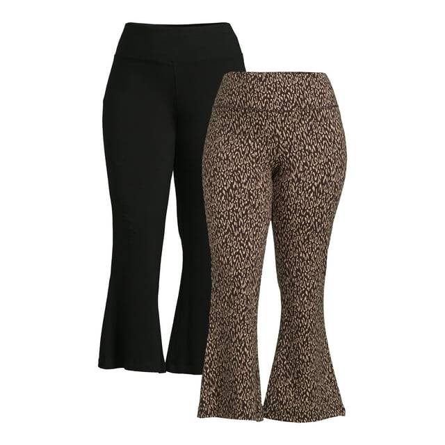 Terra & Sky Women's Plus Size Flare Leggings, 2Pack
