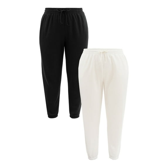 Terra & Sky Women's Plus Size Fleece Sweatpants, 2-Pack