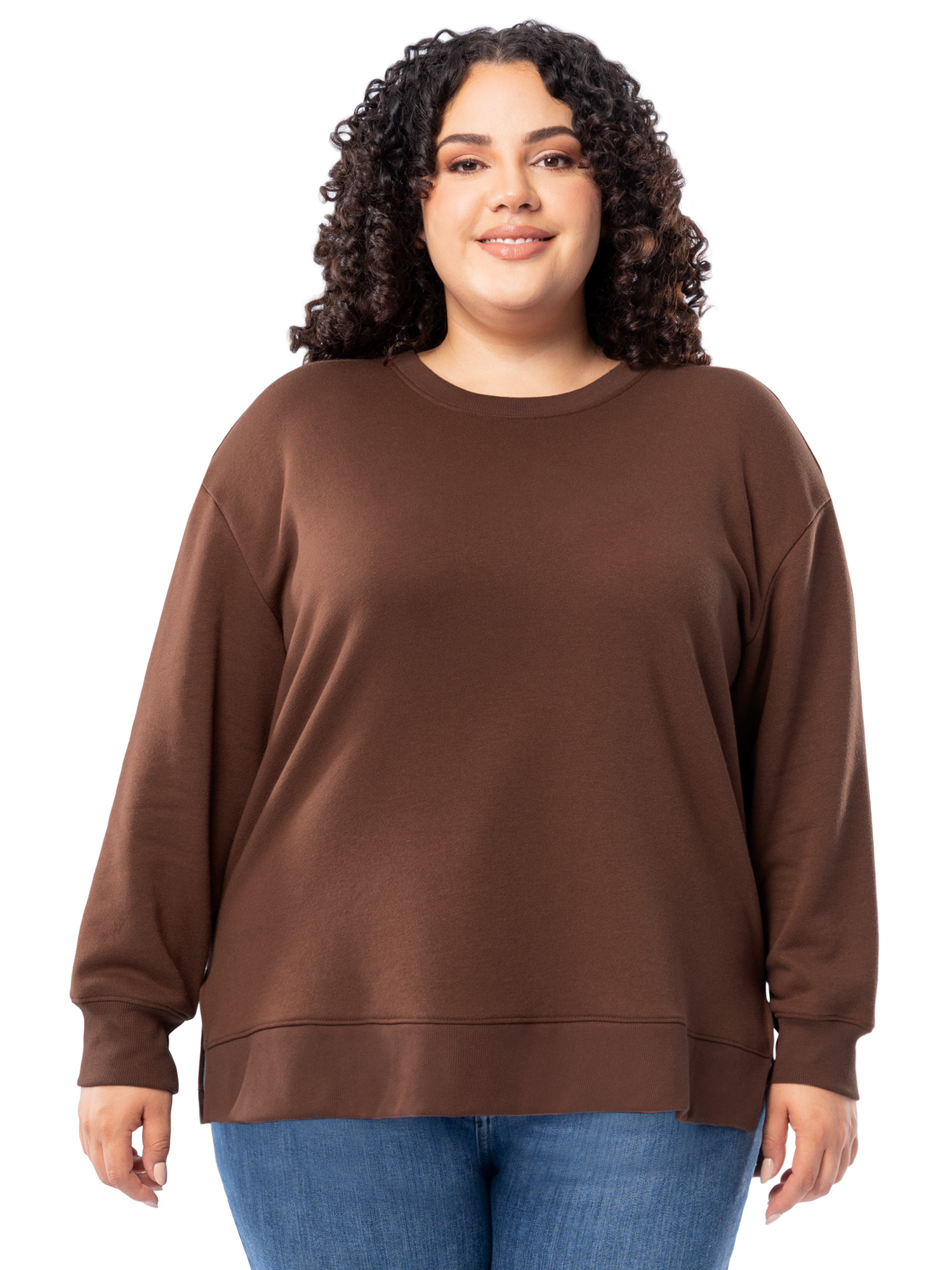 Terra Sky Women s Plus Size Fleece Sweatshirt 0X 4X Walmart